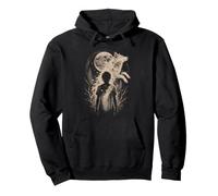 Therian Humano Lobo Dualidad Luna Naturaleza Árboles Diseño Sudadera con Capucha