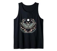 Therian Moth Fairycore Estética Cottagecore Luna Floral Camiseta sin Mangas