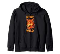 Therian Pride Stay Wild Vintage Peludo Lobo Sudadera con Capucha