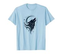 Therian Spirit Animal en el Interior: Aullido de Lobo místico Camiseta, Hombre, Azul Bebé, XXL