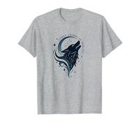 Therian Spirit Animal en el Interior: Aullido de Lobo místico Camiseta, Hombre, Gris Jaspeado, XXL