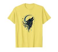 Therian Spirit Animal en el Interior: Aullido de Lobo místico Camiseta, Hombre, Limón, M