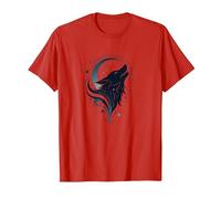 Therian Spirit Animal en el Interior: Aullido de Lobo místico Camiseta, Hombre, Rojo, 3XL