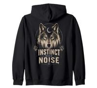 Therian Wolf Instinto sobre Ruido Luna Naturaleza Amante Sudadera con Capucha