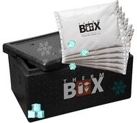 THERM BOX Caja de poliestireno profesional Gastro GN XXL con 5 acumuladores de frío, 50 L, interior: 54 x 34 x 25,5 cm, caja de transporte reutilizable