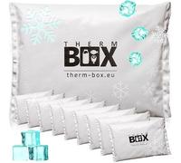 THERM BOX Juego de 10 acumuladores de frío profesionales para nevera (450 g, reutilizables), color blanco