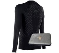 Therm-ic Ultra Caliente Herren-Baselayer Camisa + Batería Calentado Negro