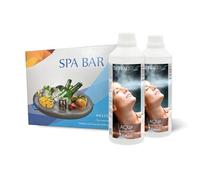 Thermal Bath Set Aqua Natural 1 l (2 unidades) + Spa Bar, mezcla de alta concentración de sales de magnesio, potasio y yodo y porta alimentos hinchable, ideal para spa, hidromasaje y piscina
