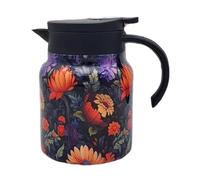 Thermal Coffee Carafe - 1000ml 316 Stainless Steel, Insulated Floral Design | Tea Infuser, Leak Resistant Hot Beverage Pot For Home, Office And Daily Use