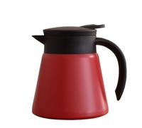 Thermal Coffee Carafe Tea Pot - 304 Stainless Steel Double Wall Vacuum Insulated, Cool Touch Handle, Hot & Cold Retention, 680ml(680mL Red)