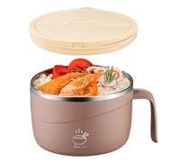 Thermal Food Serving Vessel, Covered Meal Cup, Leakproof Dining Container, Heat Insulated Dish Extra Spacious, Tableware Set with Modern Style, Cooking Accessory for Home College Dorm Room Oatmeal