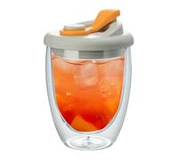 Thermal Glass Tea Cup - Leakproof Glass Cup | Coffee Glasses Mugs with Lid, Clear Mug with Double Wall Design, Tumblers & Water Glasses, Thermal Double Mugs for Home Travel Use