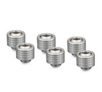 Thermal Grizzly DeltaMate ST13 - Níquel mate - Paquete de 6 - Tubo suave de compresión de refrigeración por agua - Rosca G1/4 pulgadas, anillo de compresión moleteado para 10 mm de diámetro interior
