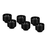 Thermal Grizzly DeltaMate ST16 - Negro mate - Paquete de 6 - Tubo suave de compresión de refrigeración por agua - Rosca G1/4 pulgadas, anillo de compresión moleteado para 10 mm de diámetro interior