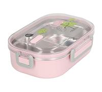 Thermal Insulation Bento Lunch Box Compartment Liner Thermal Insulation Bento Lunch Box Container for Student Children Stainless Steel Lunch Box Silicone Thermal Insulation (Pájaro rosa transparente)