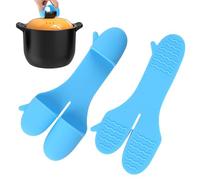 Thermal Kitchen Mitts - Heat Protected Cooking, Three Finger Silicone Grip with Non Slip Texture, High Temperature Scald Prevention, Ideal for Air Fryer Baking Grilling Barbecue