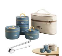 Thermal Lunch Box - Stackable Insulated Lunchs Box,insulated Food Container With Foldable Fork, Portable Food Container With Lunch Bag, Leakproof Stainless Steel Stackable Foods Storage Containers For