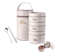 Thermal Lunch Box - Stackable Insulated Lunchs Box,insulated Food Container With Foldable Fork, Portable Food Container With Lunch Bag, Leakproof Stainless Steel Stackable Foods Storage Containers For