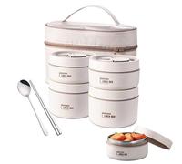 Thermal Lunch Box - Stackable Insulated Lunchs Box,insulated Food Container With Foldable Fork, Portable Food Container With Lunch Bag, Leakproof Stainless Steel Stackable Foods Storage Containers For