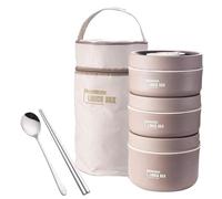 Thermal Lunch Box - Stackable Insulated Lunchs Box,insulated Food Container With Foldable Fork, Portable Food Container With Lunch Bag, Leakproof Stainless Steel Stackable Foods Storage Containers For