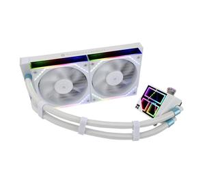 Thermalright Frozen Infinity 240 WHITE - Ventilador de CPU doble PWM con 2000 rpm, enfriador de CPU Aio para AM4/AM5 e Intel LGA115X/2011/1700/1851, Infinity Mirror