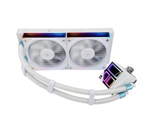 Thermalright Frozen Infinity 240 WHITE - Ventilador de CPU doble PWM con 2000 rpm, enfriador de CPU Aio para AM4/AM5 e Intel LGA115X/2011/1700/1851, Infinity Mirror