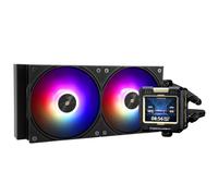 Thermalright FW240 Black ARGB Enfriador AIO de CPU, sistema de refrigeración por agua con especificación PC 240, pantalla LCD IPS con resolución de 320 * 240, para AM5 e Intel LGA1700 / 17XX