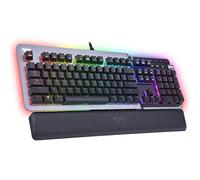 Thermaltake Argent K5 RGB Gaming Keyboard (Blue Switch), Aluminum and Streamlined Titanium Design, 16.8 Million RGB Color, Anti-ghosting, Magnetic Synthetic Leather Wrist Rest, GKB-KB5-BLSRUS-01