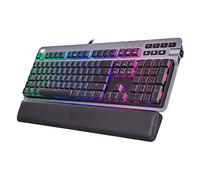 Thermaltake Argent K6 RGB - Teclado mecánico para Juegos de Perfil bajo, Cherry MX Speed Silver, Placa Superior de Aluminio, Perilla multifunción, reposamuñecas, GKB-KB6-LSSRUS-01