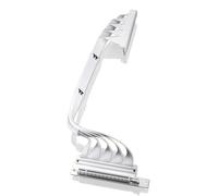 Thermaltake Cable elevador de conectores PCIe 4.0 duales de 90°; blanco; transmisión de alta velocidad de 16 Gbps; 400 mm; blindaje EMI; AC-077-CO6OTN-C1