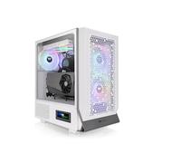 Thermaltake Ceres 300 TG ARGB | Caja ATX Mid Tower | Paneles Perforados para Alto Flujo de Aire | 3 Ventiladores Preinstalados | Admite Radiador de 360mm | Blanco Nieve