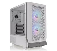Thermaltake Ceres 300 TG ARGB | Caja ATX Mid Tower | Paneles Perforados para Alto Flujo de Aire | 3 Ventiladores Preinstalados | Admite Radiador de 360mm | Blanco Nieve