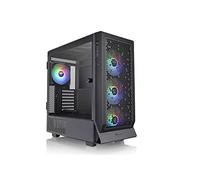 Thermaltake Ceres 500 TG ARGB | Mid Tower Compatible E-ATX | Paneles Perforados para Alto Flujo de Aire | 4 Ventiladores CT140 ARGB Preinstalados | Admite Radiador Frontal de 420 mm | Negro