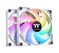 Thermaltake CT120 ARGB - 2 ventiladores, refrigeración de PC, blanco, sincroniz. placa base, 5 V, 16,8 mill. de colores, 9 LED direccionables, 120 mm, carcasa, rodamiento hidráulico, CL-F153-PL12SW-A