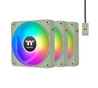 Thermaltake CT120 EX ARGB Sync - Ventilador de refrigeración para PC, color verde matcha (paquete de 3 ventiladores), conexión magnética, sincronización de placa base de 5 V, 16,8 millones de colores