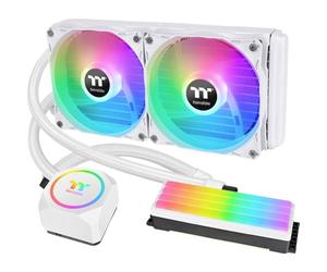 Thermaltake Floe RC240 CPU & Memory AIO Liquid Cooler Snow Edition | PC water cooling | Processor cooler | Storage Cooler | RGB | silent 120mm fan | White