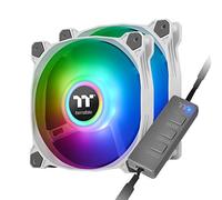 Thermaltake Pure Duo CL-F098-PL14SW-B - Ventilador de radiador (140 mm, 16,8 millones de colores RGB, 5 V, ARGB, 2 anillos de luz, 18 LED direccionables, 9 aspas, rodamiento hidráulico, carcasa