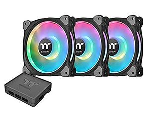 Thermaltake Riing Duo 078-PL14SW-A - Ventilador de radiador, 140 mm, 16,8 millones de colores RGB (Alexa, Razer Chroma), habilitado para software, 2 anillos de luz, 18 LED direccionables, 9 aspas,