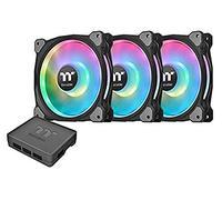 Thermaltake Riing Duo CL-F078-PL14SW-A - Ventilador de radiador, 140 mm, 16,8 millones de colores RGB (Alexa, Razer Chroma), habilitado para software, 2 anillos de luz, 18 LED direccionables, 9 aspas,