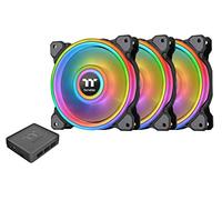 Thermaltake Riing Quad CL-F089-PL14SW-B - 140 mm, 16.8 millones de colores RGB (Alexa, Razer Chroma), 4 anillos de luz, 54 LED direccionables, 9 aspas, rodamiento hidráulico/ventilador de radiador,