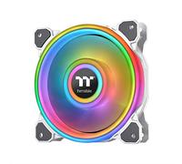 Thermaltake Riing Quad CL-F101-PL14SW-C - 140 mm, 16,8 millones de colores RGB (Alexa, Razer Chroma), 4 anillos de luz, 54 LED, 9 aspas, rodamiento hidráulico, carcasa blanca/ventilador de radiador,