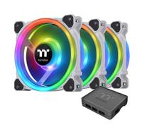 Thermaltake Riing Trio 12 RGB White TT Premium Edition - Paquete de 3, 120 mm, 3 anillos LED independientes de 16.8 millones de colores, con 30 LED direccionables, ventilador de caja/radiador,