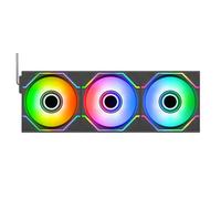 Thermaltake SWAFAN 120 EX INFINITY ARGB Sync (Pack de 3) | Ventilador PC ARGB | MagForce 2.0 Conexión Magnética | Doble Espejo Infinito | 3 Aspas + 3 Aspas Inversas | 120mm Negro