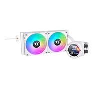 Thermaltake TH240 V2 Ultra EX ARGB AIO - Enfriador de nieve/bloque de agua LCD de 2.1 pulgadas, ventilador de 120 x 2, conexión rápida magnética, control de sincronización MB ARGB, control de software
