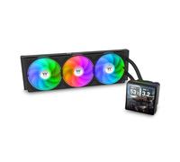 Thermaltake TH360 V3 Ultra ARGB - Enfriador líquido para CPU; Intel/AMD; ventilador ARGB de marco único de 1 x 360 mm, 500 ~ 2500 rpm; LCD TFT de 3.94 pulgadas 720 x 720p; cabezal de bomba giratorio