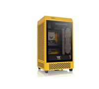 Thermaltake The Tower 200 | Mini Torre Mini-ITX Vertical | 2 Ventiladores CT140 Preinstalados | Cristal Templado y Alto Flujo de Aire | Compatible con AIO de 280mm | Amarillo Bumblebee