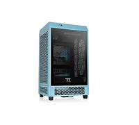 Thermaltake The Tower 200 | Mini Torre Mini-ITX Vertical | 2 Ventiladores CT140 Preinstalados | Cristal Templado y Alto Flujo de Aire | Compatible con AIO de 280mm | Turquesa