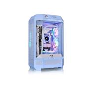 Thermaltake The Tower 300 | Micro Tower m-ATX Octogonal | 2 Ventiladores de 140mm Preinstalados | Ventilación Vertical | Compatible con Radiador de 420mm y hasta 8 Ventiladores | Azul Hortensia