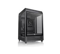 Thermaltake The Tower 500 | E-ATX | Compatible con AIO de 360 mm | Caja PC Vertical Panorámica con 3 Paneles de Cristal Templado | 2 Ventiladores de 120 mm Preinstalados | Negro