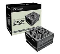 Thermaltake Toughpower PT 1200W; ATX 3.1; x2 native PCIe 5.1 12V-2x6; cables planos grabados; conectores H++ de doble color; condensadores 100% japoneses; ventilador de 135 mm; platino 80 Plus; negro
